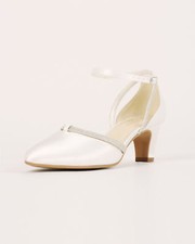 Chaussures de Mariée en Satin Bottes Femme Mariage 5,5 CM Talon Escarpins Hauts