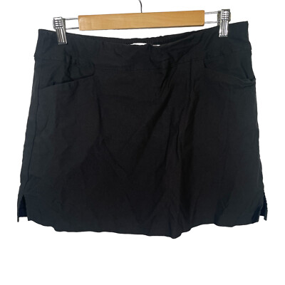 Lady Hagen Golf Skort Skirt Womens Size 12 Black Pockets Attched Shorts  Tennis