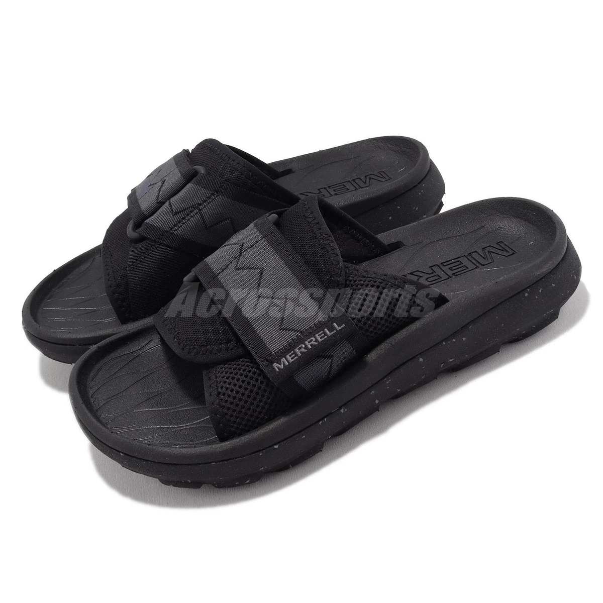 Merrell Hut Ultra Slide Black Grey Women Slip On Casual Sandals