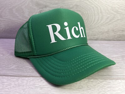 NEW RICH GREEN CAP HAT 5 PANEL HIGH CROWN TRUCKER SNAPBACK CURVED MONEY LIFE