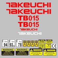 Decal Sticker set for: Takeuchi TB015  Mini Digger Pelle Bagger