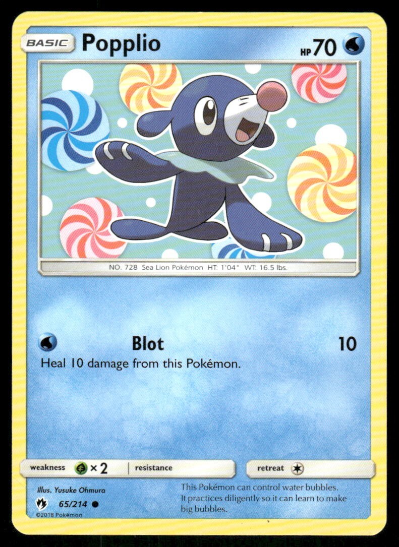 Popplio 65/214 Lost Thunder Pokemon TCG trading card