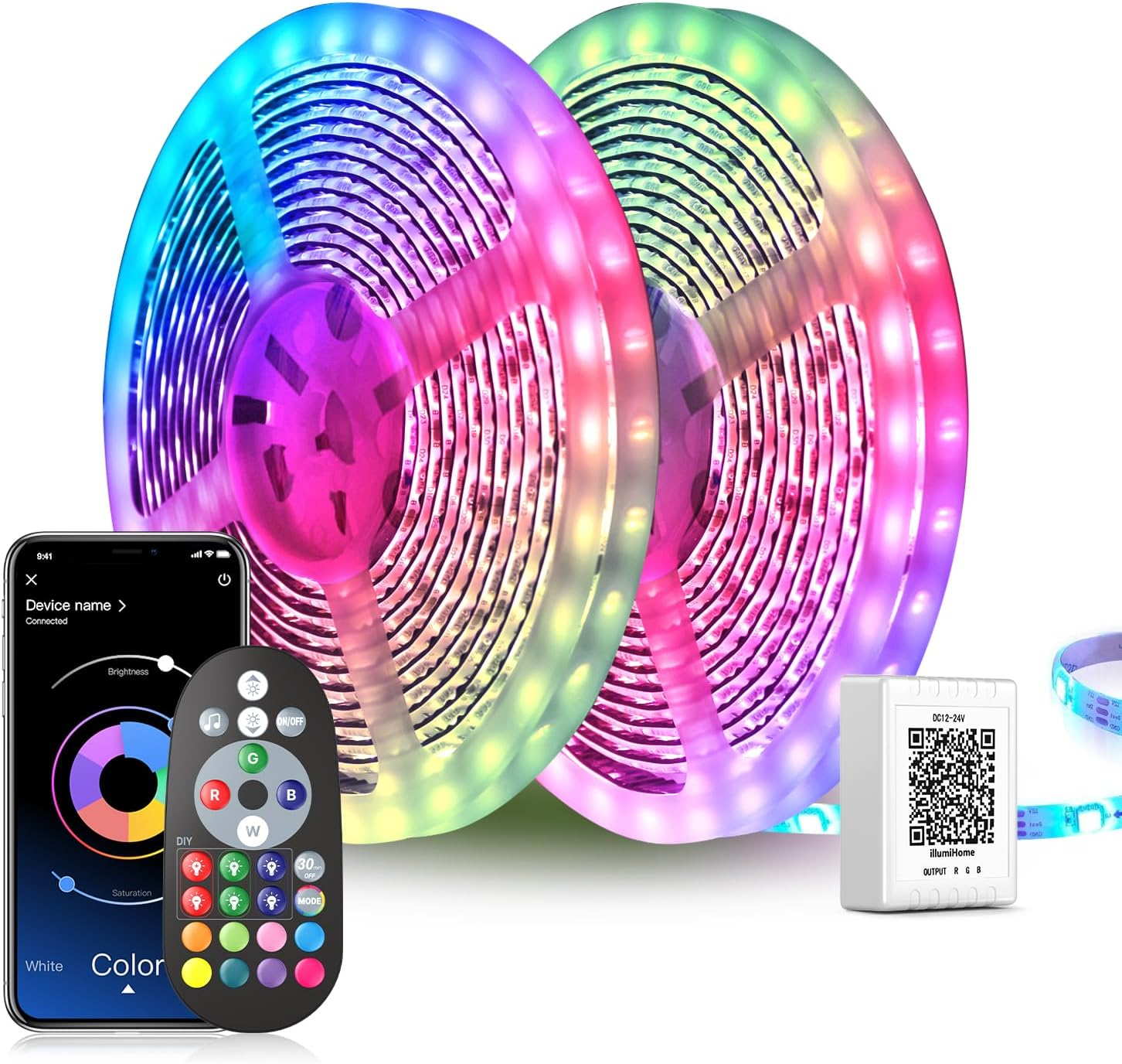 LED Strip Lights 30M (2 Rolls of 15M) Ultra-Long Music Sync, App Control with Re-image