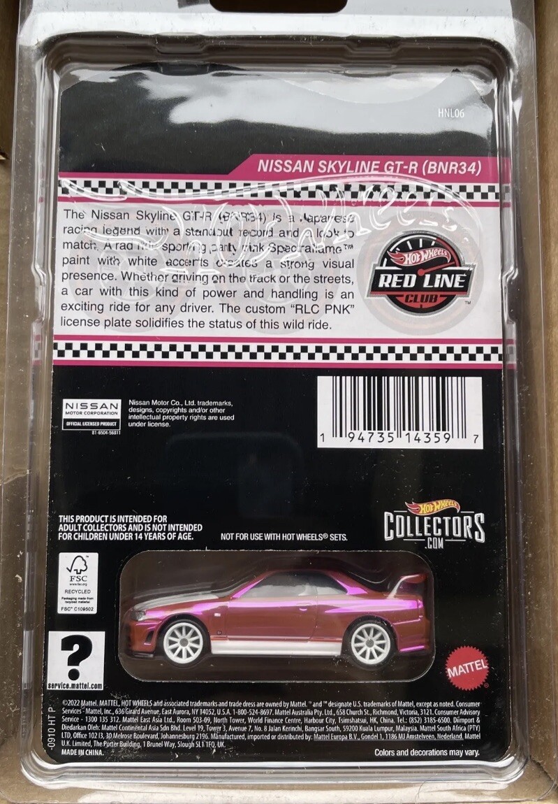 Hot Wheels 2023 RLC Exclusive Pink Editions Nissan Skyline GT-R