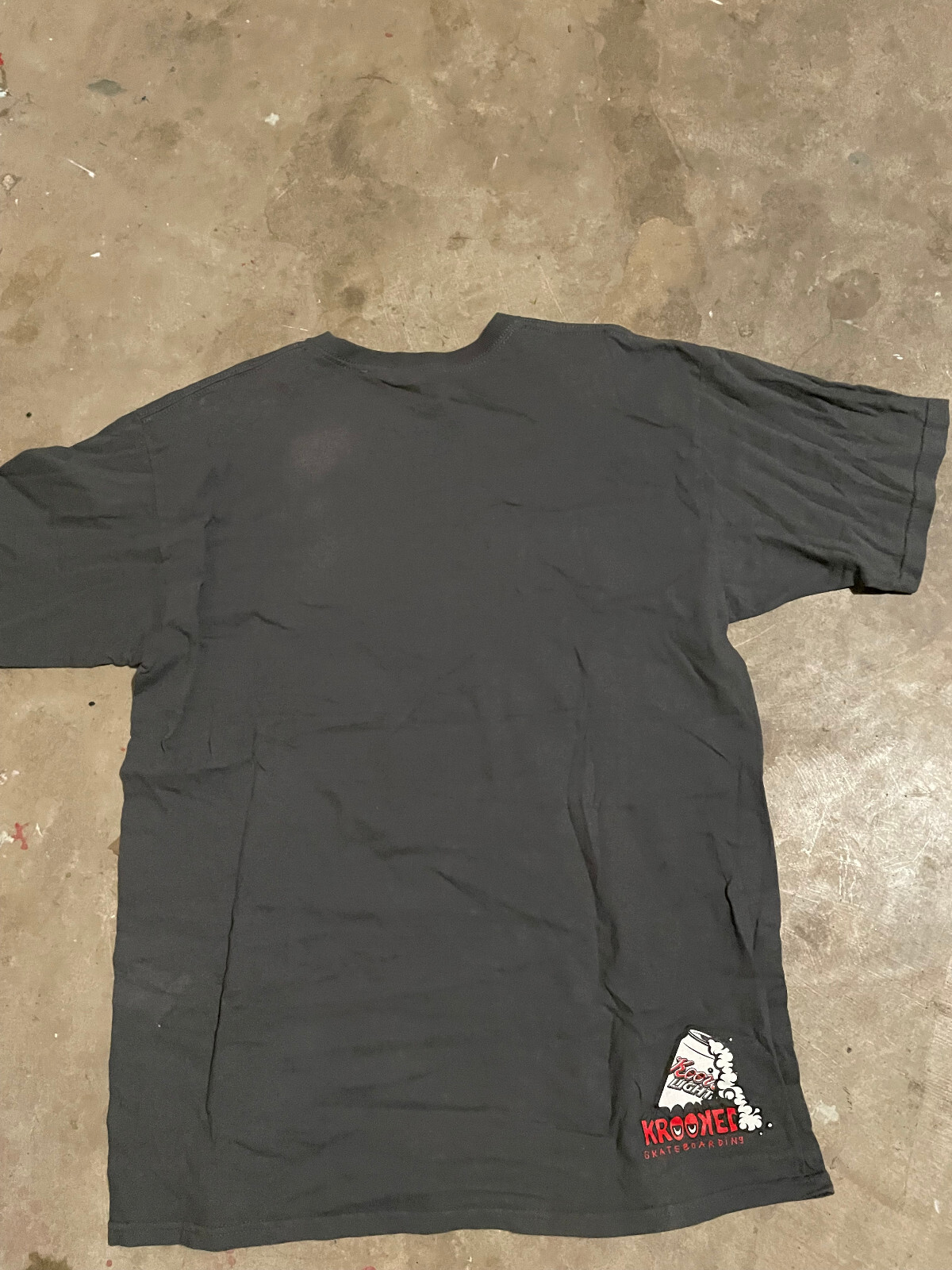 Krooked Skateboards Shirt Sz Large Gray Bobby Worrest Worn Skate