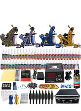 Maquinas De Tatuar Kit Completo Profesional Set De Tintas Para Tatuaje Con Caso