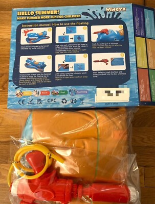 Summer Inflatable Shark Pool Float for Kids with Built-in Squirt Gun