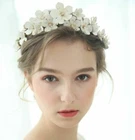 Women Cream White Daisy flower Bride Party Hair Tiara Headband Fascinator Hoop