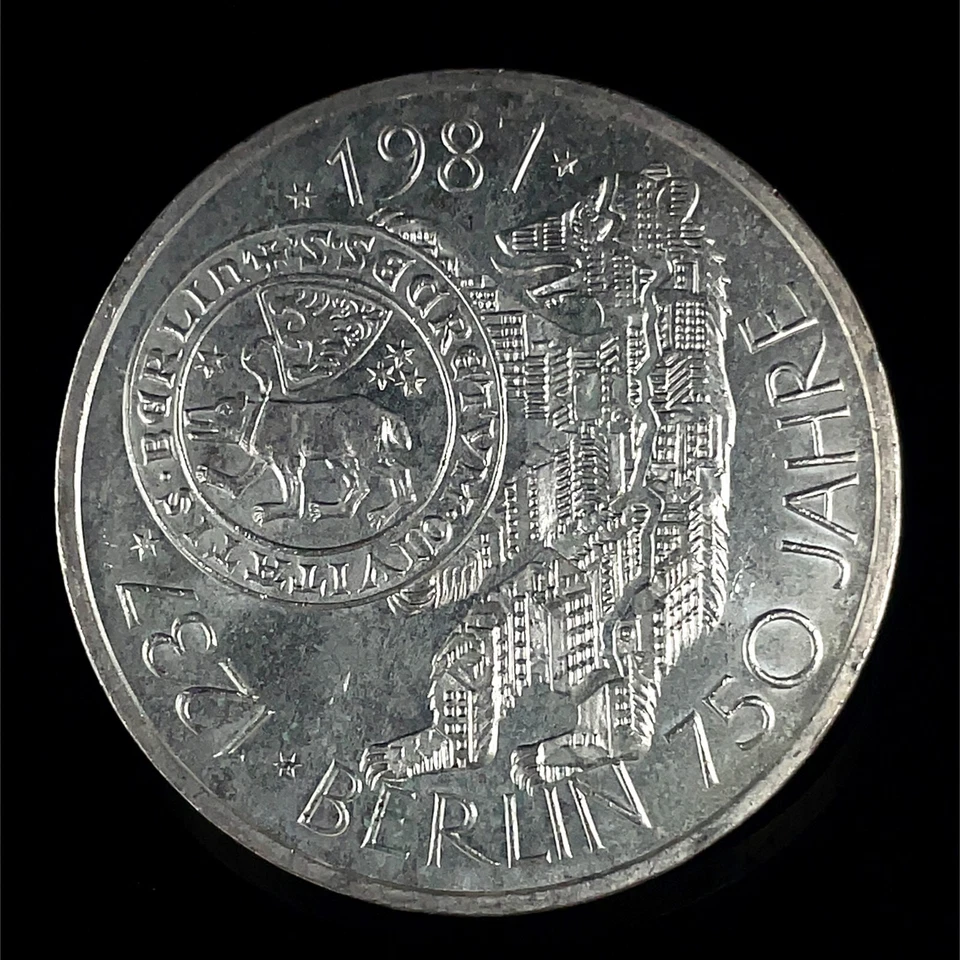 1987 J GERMANY City of Berlin Bear Silver 10 Mark Coin KM # 166 - Image 4 of 4