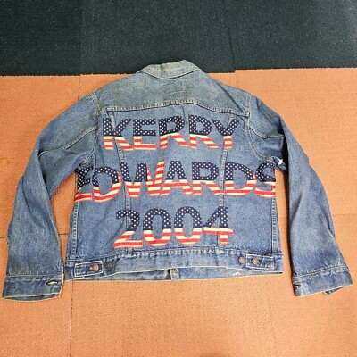 Kerry Edwards 2004 Levis Denim Jean Jacket Sz 48 Blue USA Made  70506 0216 S6e