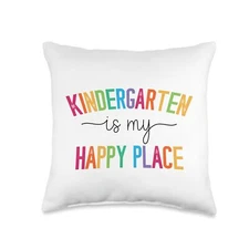 Kindergarten is my happy place Classroom decorations Throw Pillow