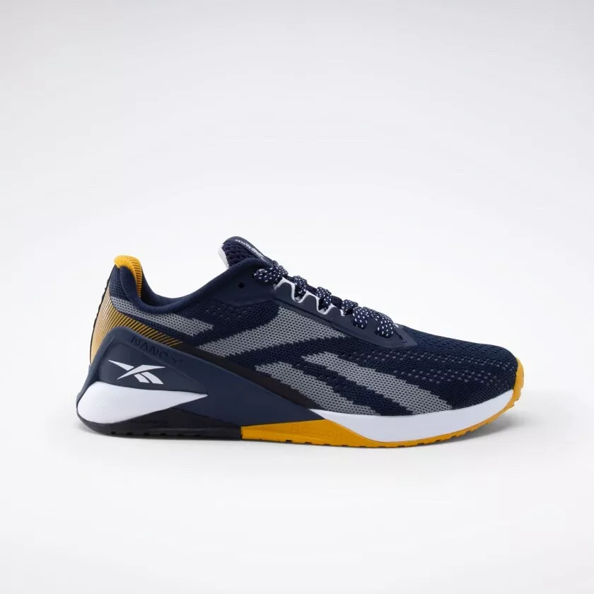 Women Reebok Nano X1 Training Shoes Sz 8.5 Navy Blue White Yellow FZ5694 Trainer