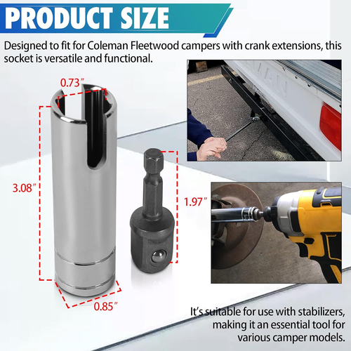 Trailer Crank Handle Fits for Coleman Fleetwood Pop up Camper Crank Handle Repla - Picture 2 of 12