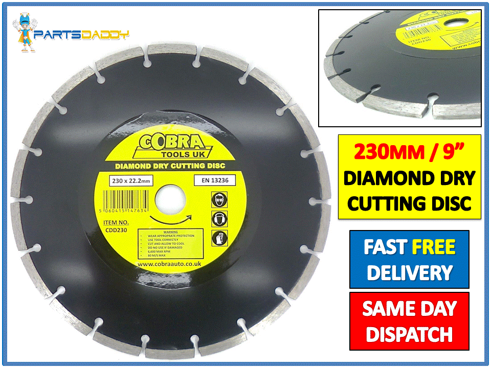 3 x 9" 230mm Diamond Angle Grinder Blade Discs Stone Brick Cutting