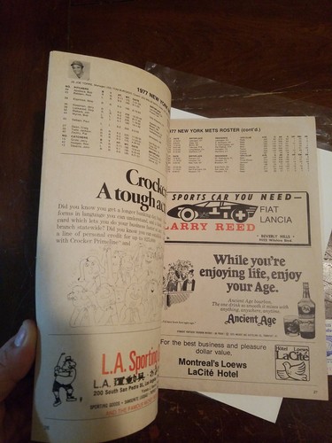 1977 Dodgers Signed Program/Scorecard vs. Mets Dusty Baker, Mota, Steve Garvey - Picture 9 of 10