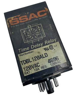 SSAC TDBL120ALD TIME DELAY RELAY 120VAC 4696 10A 