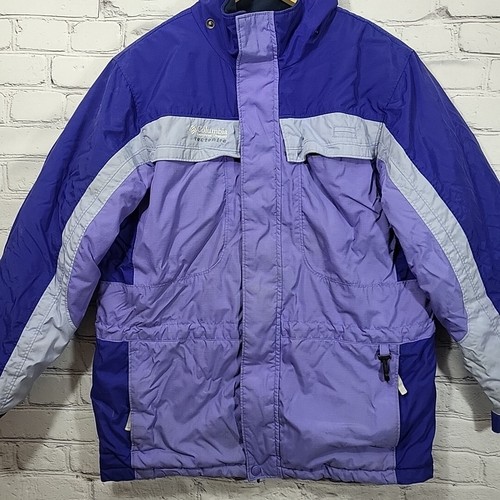 Columbia Youth Girls L 14-16 Jacket Purple Fleece Lined Ski Winter No Hood Spots - Picture 2 of 12