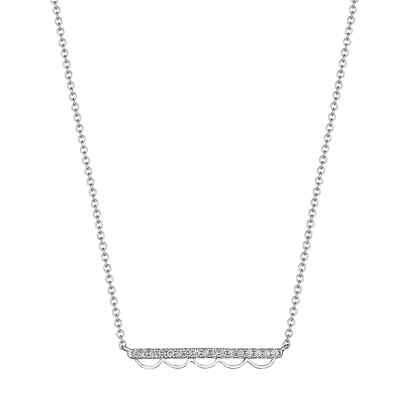 NEW Tacori $990 14K White Gold Open Crescent Diamond Necklace - Petite SN250FW