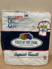 Vintage 1992 Fruit Of The Loom V Neck T Shirt 3 Pack Men  s Large 42-44