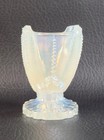 Boyd's Crystal Art Glass HEART TOOTHPICK HOLDER Opal White CARNIVAL Glows NOS — photo 5