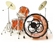 John Bonham - Axe Heaven Vistalite Transparent Amber Mini Drum Kit Replica Colle