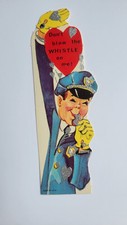 Vintage Valentine Card Policeman Don't Blow the Whistle on Me! Made in USA