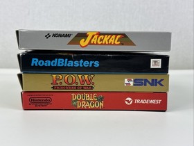 Lote de 4 cajas NES sistema de entretenimiento Nintendo Double Dragon Jackal POW *SIN JUEGOS*