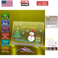 LED Doodle Glow Note Board 13.7"X10" – Light Up Acrylic Dry Erase Message Dra...