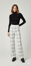 Vintage 70s Hilton Head Sportswear Plaid Pants Women's 9/10 Black White Wide Leg