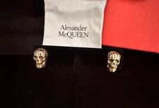 Alexander McQueen Gold Tone Skull Earring