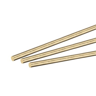 4mm Diameter 250mm Length Brass Solid Round Rod for DIY Craft 4pcs