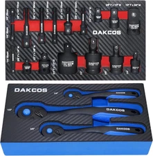 3 Piece Socket Wrench Set & 17 Pieces Impact Socket Adapter Set