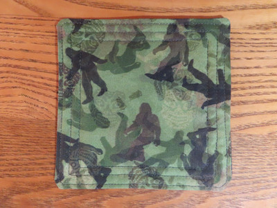 Bigfoot drawings mug mat coaster Reversible (Different Back) Sasquatch