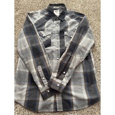 Levi Strauss Co Mens Standard Fit Plaid Snap Button Western Shirt Size M