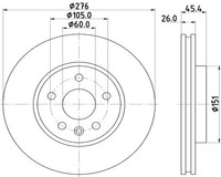 Hella Pagid 2X Bremsscheibe Vorne Ø276 Mm InnenbelüFtet FüR Opel Astra K B16