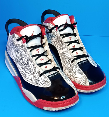 Nike Air Jordan Dub Zero Gs, Sz 2Y, DV1359-160, white/red/black patent leather