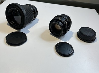 Contax Zeiss Sonnar 100mm f3.5 & Yashica ML 50mm f1.9 C/Y Mount Lens Lot + Cap