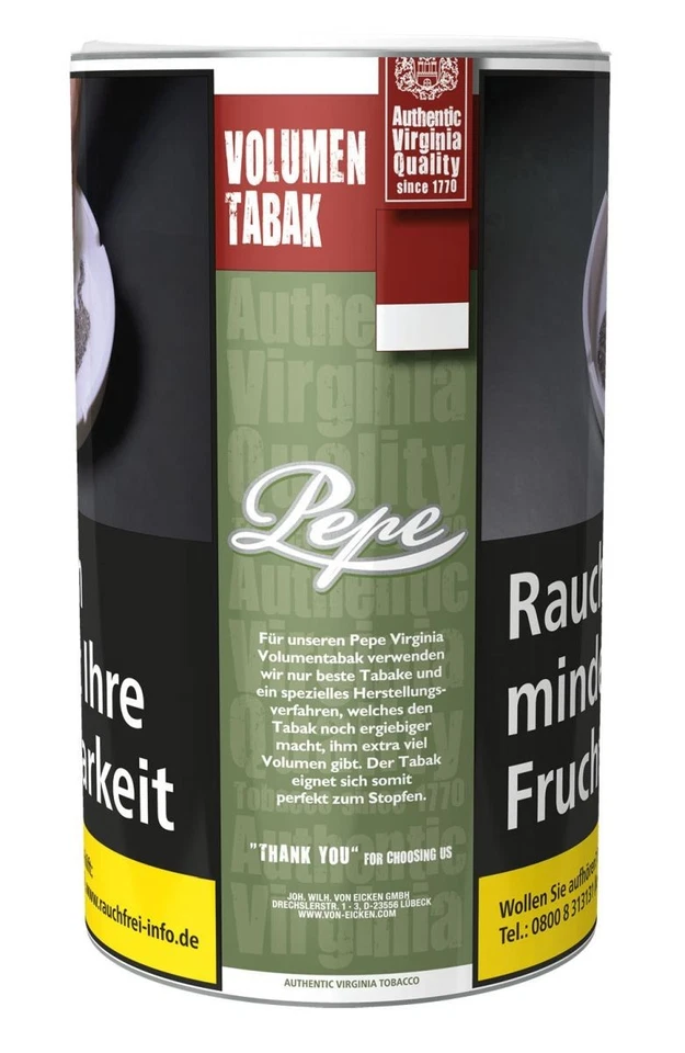 Pepe Rich Green 85g Virginia Volumentabak