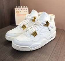 Men's Air Jordan 4 "Metallic Gold" Retro Mid-Top Basketball Shoes US7-12