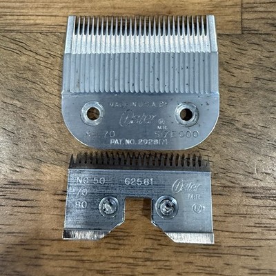Vintage Oster Size 000 Clipper Blade Set No. 70 Base Plate With No. 50 Cutter