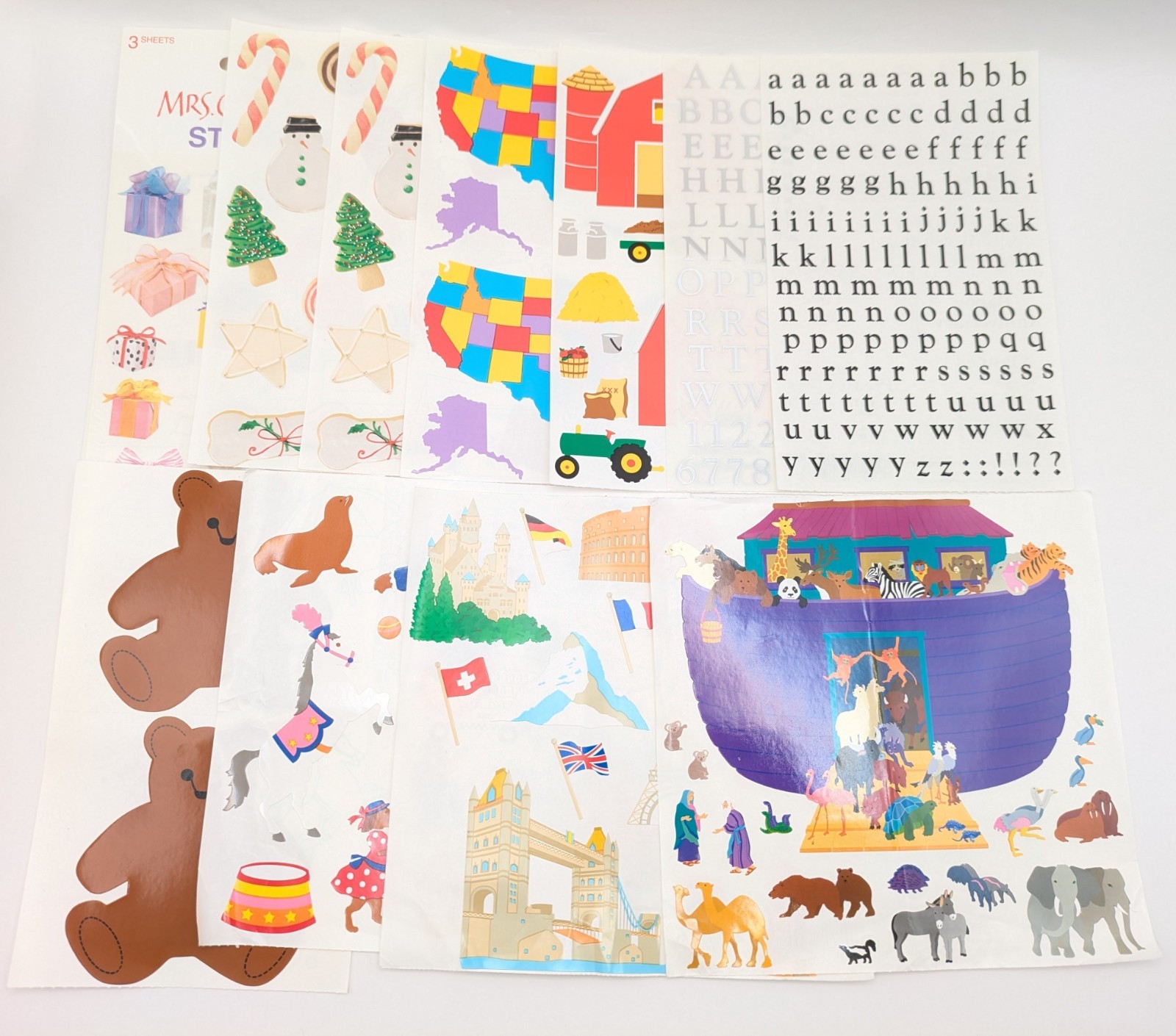 Lot of Vintage Mrs. Grossman's Stickers 13 Sheets 90s Mostly Discontinued Large