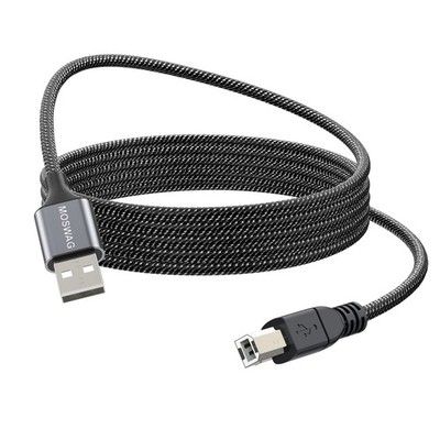 MOSWAG USB Printer Cable 6.6FT/2Meter Cord 6.6FT/2Meter, Black