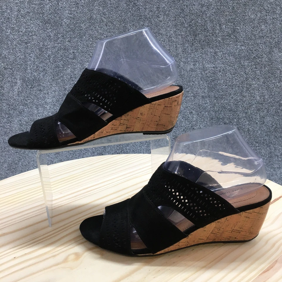 Босоножки женские Ruff Hewn 8 M Nadia повседневные без шнуровки на танкетке шлепанцы черная ткань - Изображение 2 из 4