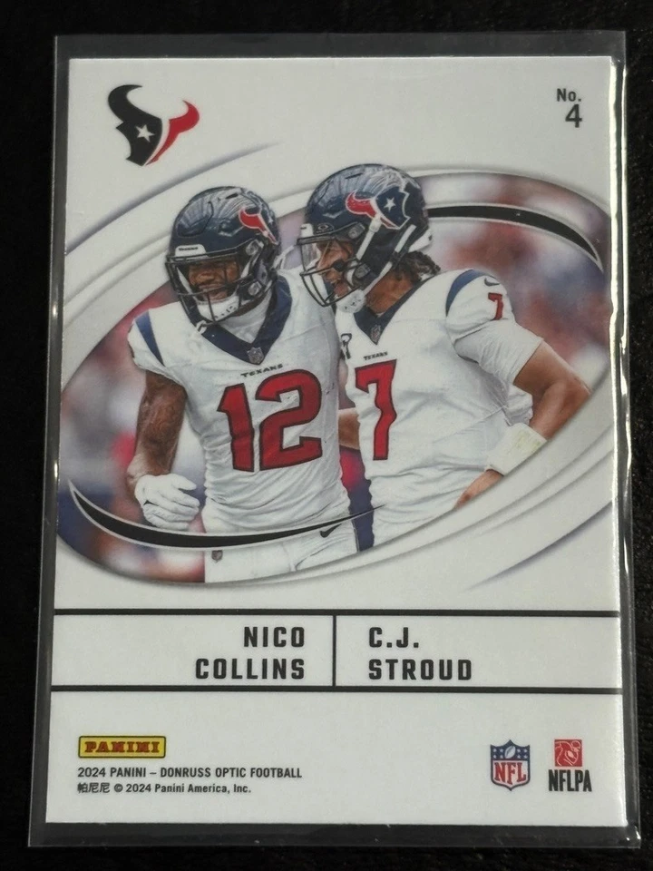 Nico Collins/C.J. Stroud 2024 Donruss Optic Best Tuddys #4 Houston Texans - Image 2 of 2