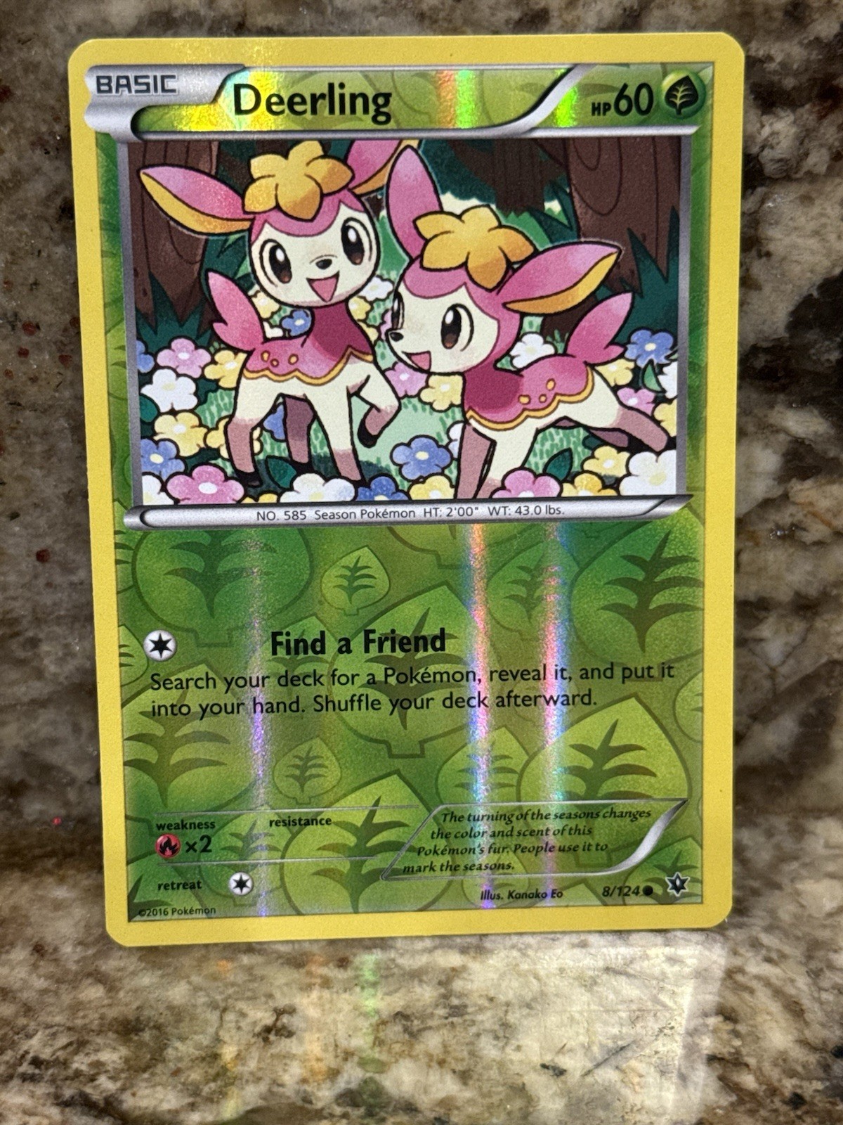 Deerling 8/124 - Fates Collide Reverse Holo LP Pokemon TCG