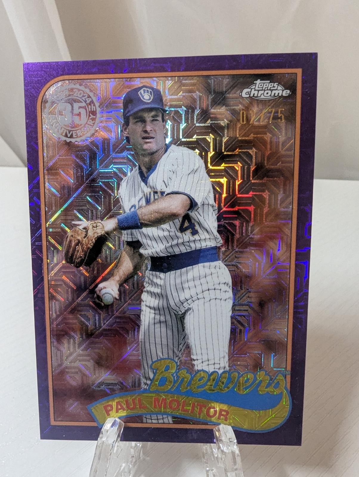 2024 Topps #2T89C-60 Paul Molitor 1989 35th Anniversary Chrome Purple #/75