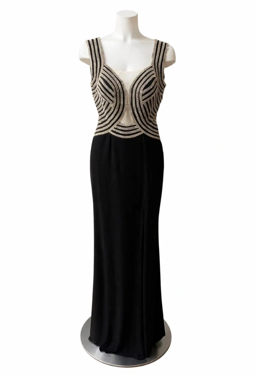 slim fit dress slacks Ever-Pretty Glitter V Neck Bodycon Sleeveless Split Maxi Evening Dresses main image 0