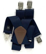 Carhartt Mens Heavy Duty 2" Utility Work Suspenders Rugged Flex Navy Blue USA