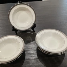 Lot Of 5 Mikasa Palatial Platinum Rim Fruit/Dessert (Sauce) Bowls