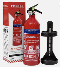 Firechief Multi Purpose Powder Fire Extinguisher Ready to Use FAP1 1kg ABC